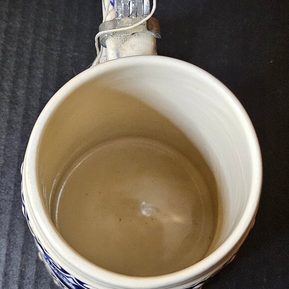 Vtg. Gerz German Zinc Lidded Beer Stein Cobalt Blue Koptenumab Gotterhalt's - Picture 9 of 12